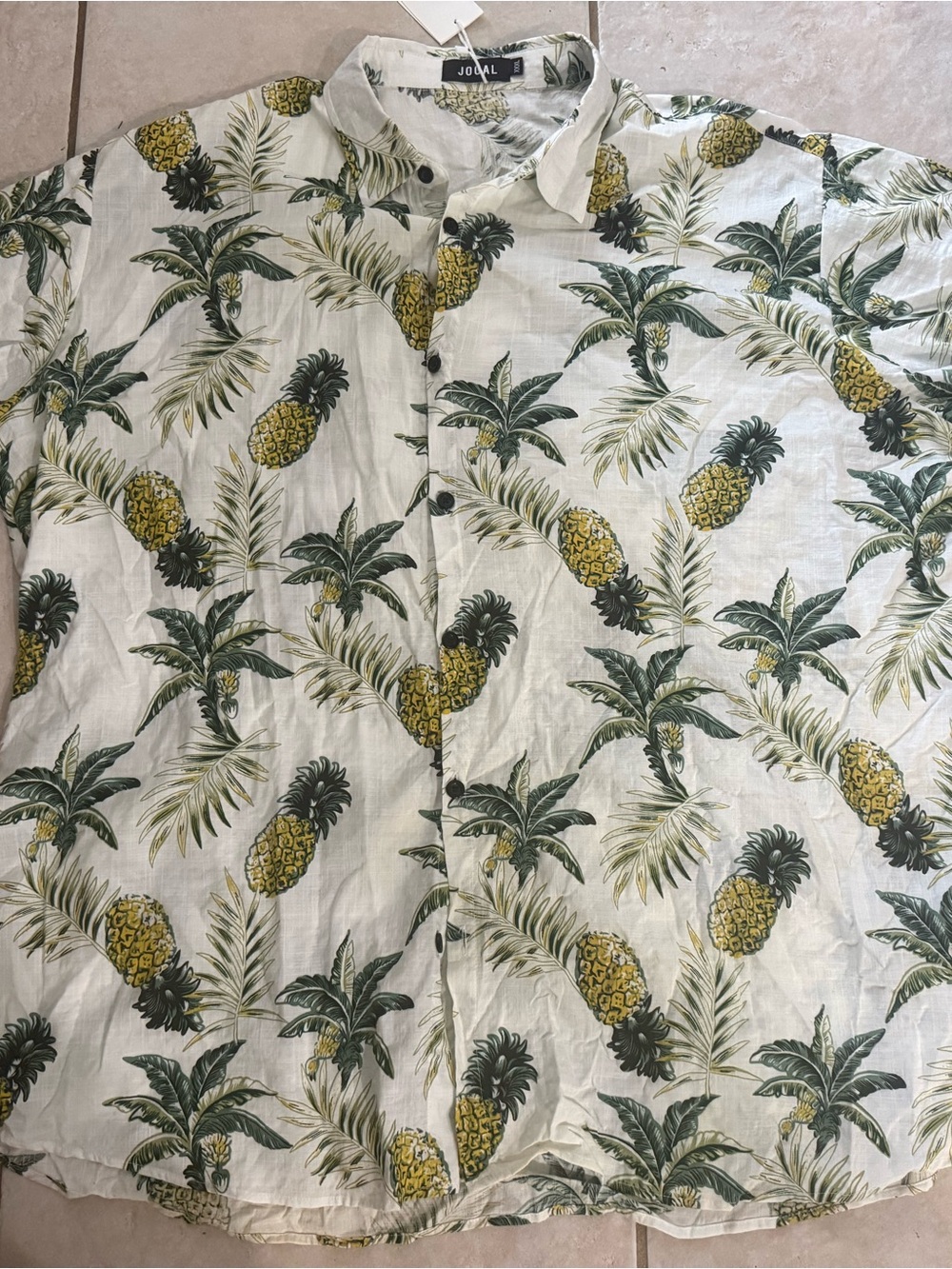 Jogall Pineapple Print Button-Down casual Shirt
